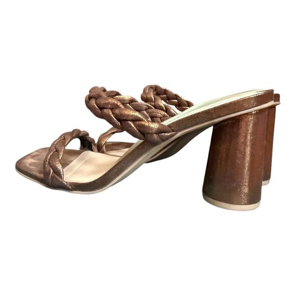 Dolce Vita Metallic Bronze Braided Block Heel Sandals. Size 9 1/2 - Picture 2 of 8